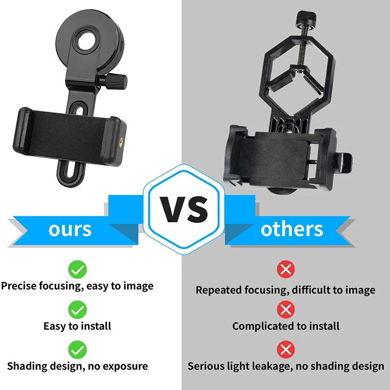 New Arrivals-Telescope Cell Phone Adapter Mount,Universal Compatible Binocular Monocular Spotting Scope Telescope