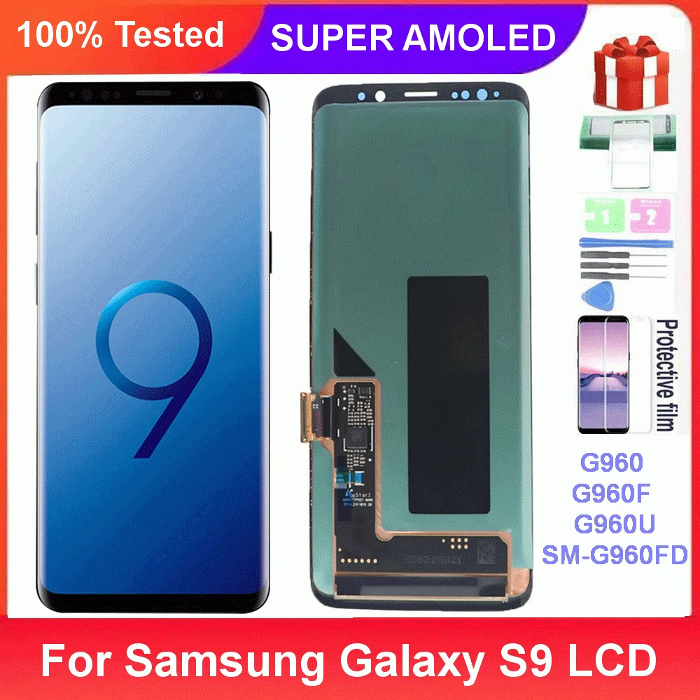 Super AMOLED For Samsung S9 G960A G960F G960U LCD  Replacement Display Touch Screen Digitizer With defects screen 100% testing