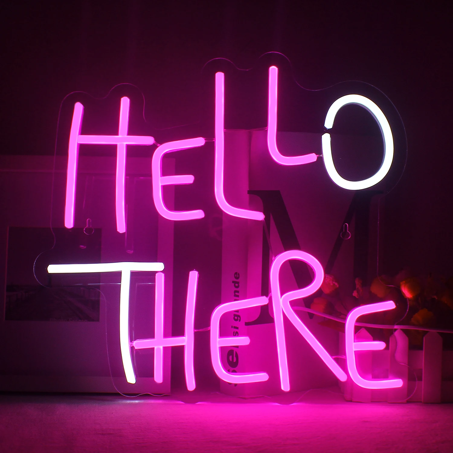 

Hello There USB Neon Sign Bedroom Acrylic Sheet Led Light Up Sign Decoration Halloween Bedroom Bar Party Personalized Neon