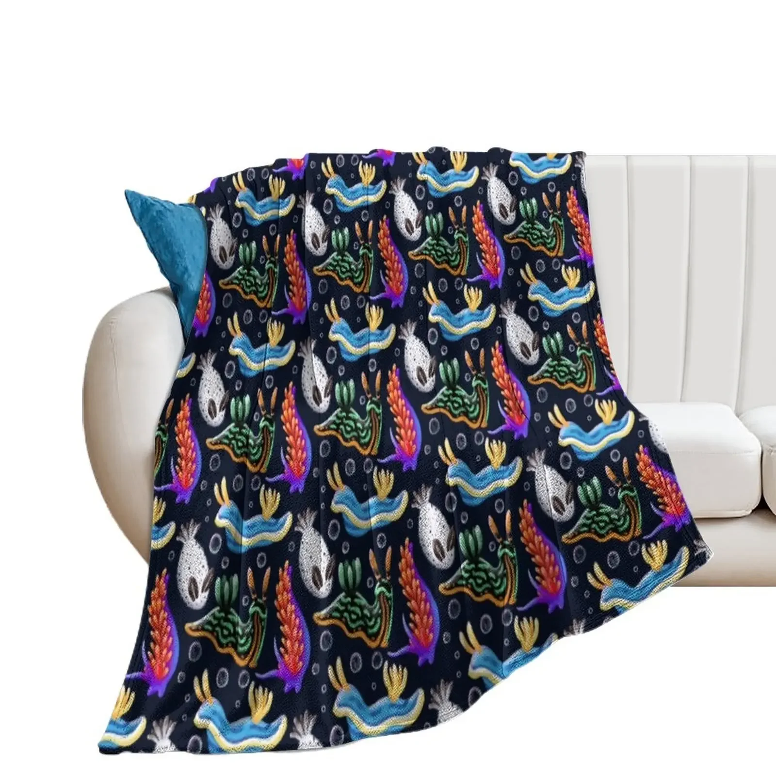 

Nudibranchs Throw Blanket Winter beds Soft Big Heavy Flannel Fabric Blankets