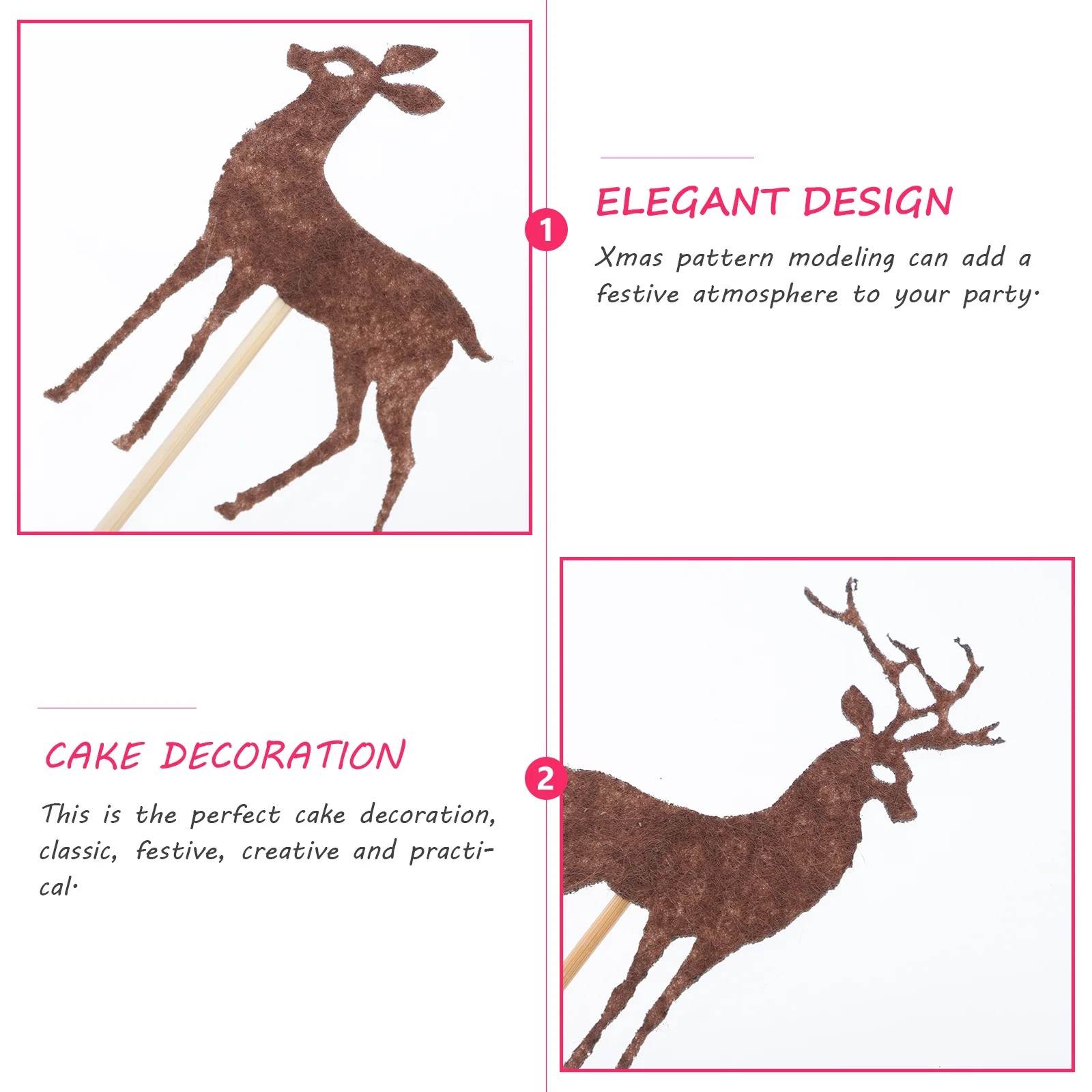 

20pcs Christmas Cake Toppers Creative Xmas Dessert Decorations Cake Topper For Party Festive Sturdy Unique Design