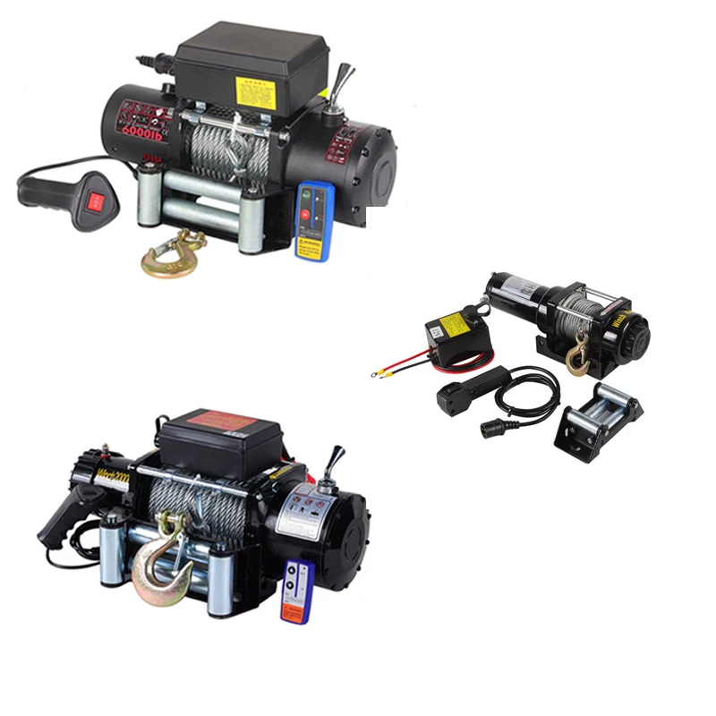 1 Ton - 8 Ton Portable Vehicle-mounted Electric Winch Quick Fix Bracket Modified Offroad Adventure Recovery Electric Winch