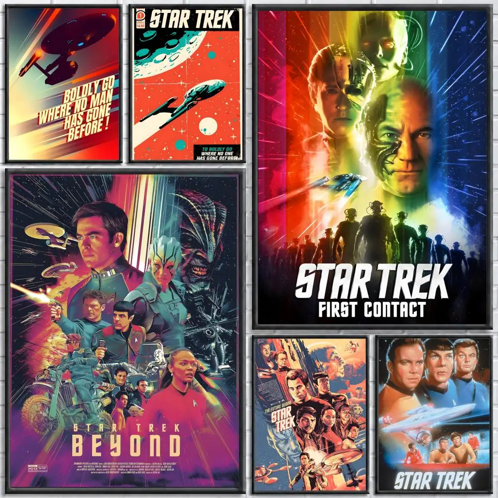 TV Series Star Trek Poster Self-adhesive Art Waterproof Paper Sticker Coffee House Bar Room Wall Decor