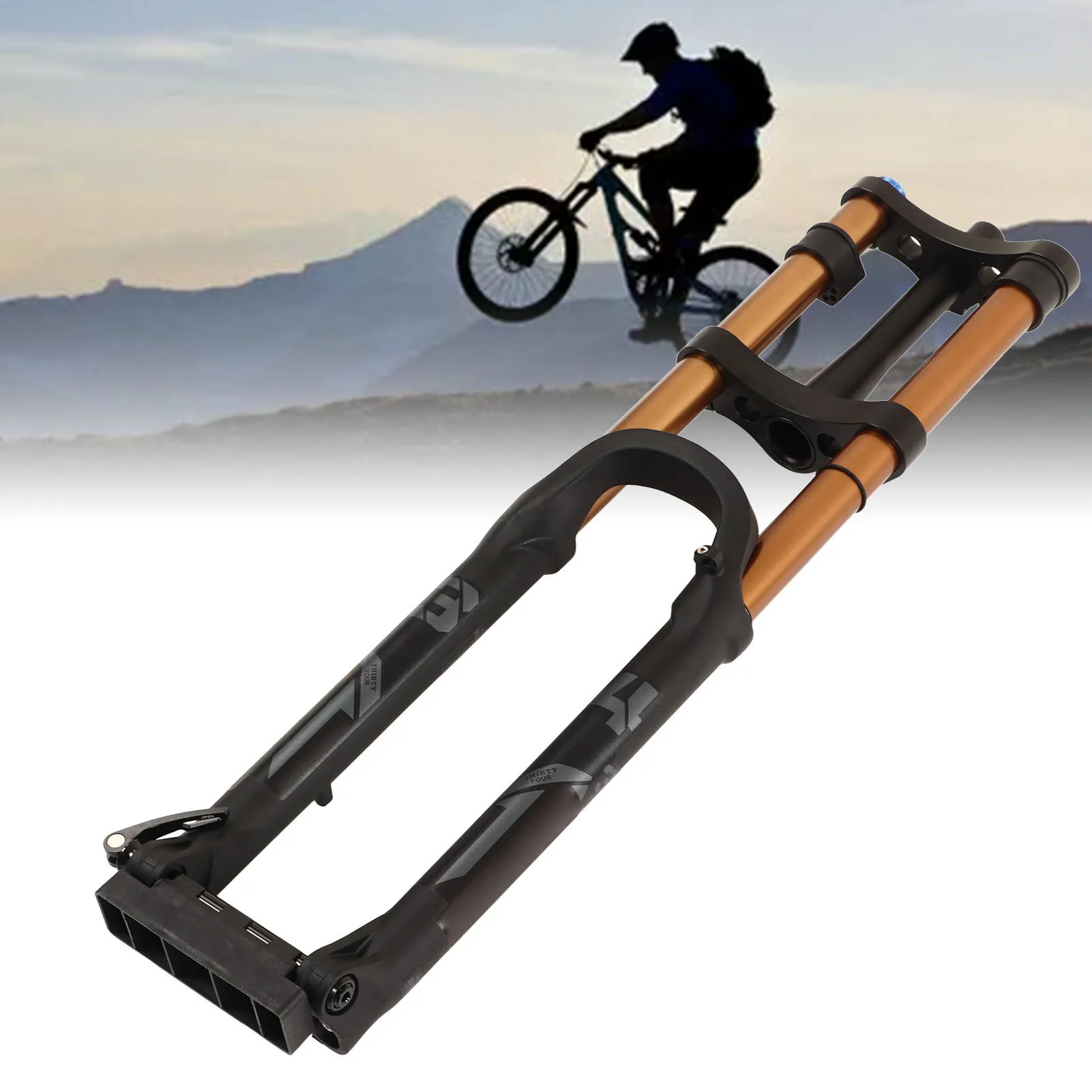 Double Shoulder Front Fork Mountain Suspension Fork Shock Resistance Manual Lockout Aluminum Alloy For Off Road Venues