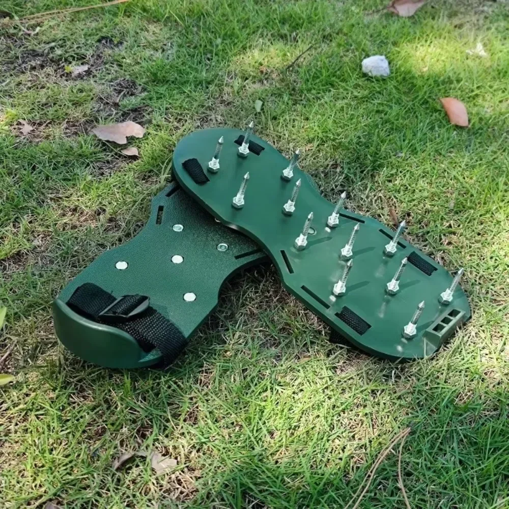 Lawn Aerator Shoes Aerator Spiked Sandals with Adjustable Strap Grass Spiked Shoes Anti-Slip for Aerating Lawn Soil 1 Pair