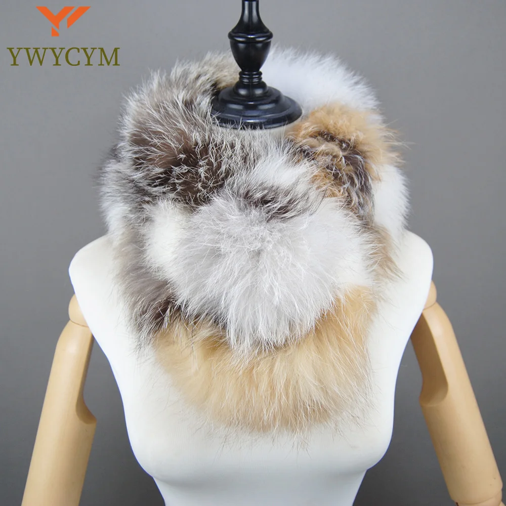 

Новый женский зимний теплый шарф из натурального лисьего меха, вязаный кольцо из натурального лисьего меха, женский модный шейный платок, шарфы, женская бандана из натурального меха