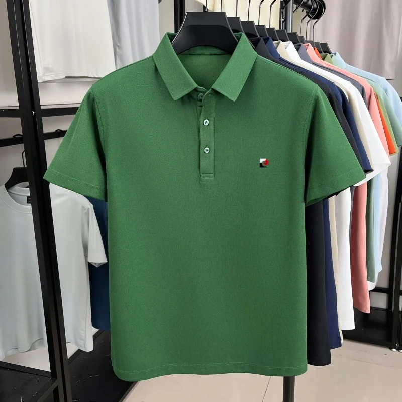 Fashion luxury short sleeve men's polo shirt high-end brand embroidery Korean style new summer comfort breathable casual T-shirt