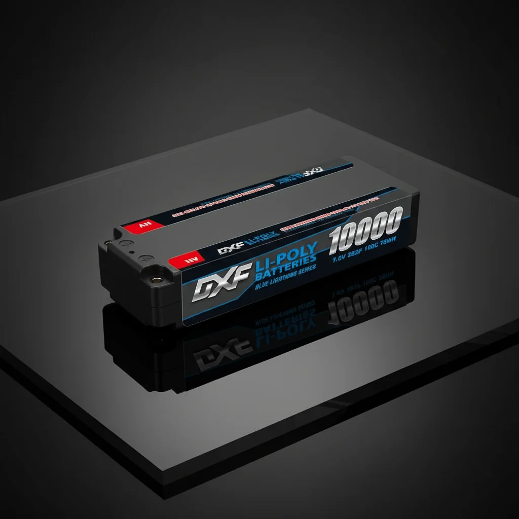 Batterie Lipo DXF 2S 10000mAh 7.6V 150C 5mm T Plug Hardcase pour Buggy, Truggy, Offroad, Bateau, Voiture, Camion, Hélicoptère de Course 1/10