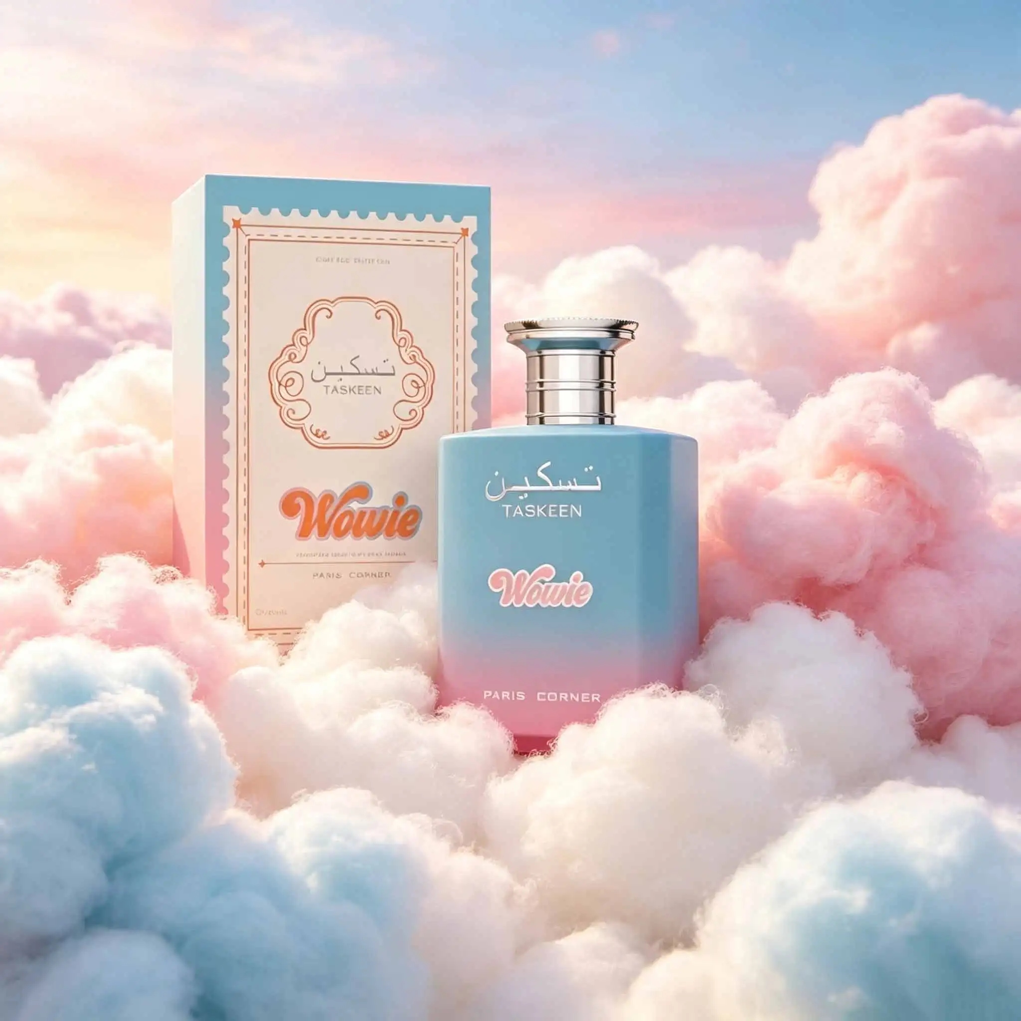 Paris Corner Taskeen Wowie Perfume. Soft Marshmallow Milk Aroma Mixed With Fresh Fruit Notes, Gentle And Not Cloying. Sweet Gourmet Fragrance Perfect For Daily Wear And Dating. Dreamy Gradient Bottle Brings Romantic Fairy-tale Vibe.