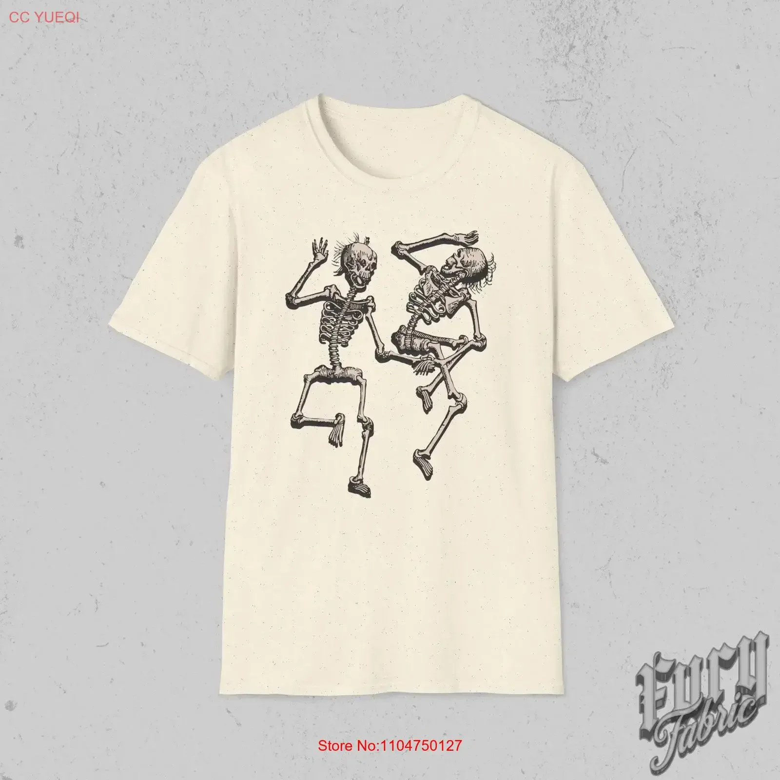Skeleton Vintage 90s T shirt Danse Macabre Retro Skull Y2k Washed vintage Washed Slightly Soft Top For Everyday Wear