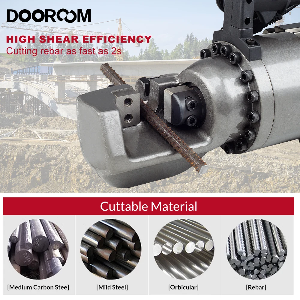 DOOROOM 4-16MM Electric Rebar Bender Hydraulic Rebar Bending Machine Easy Bending Rebar Steel Bar Hydraulic Cutting Machine