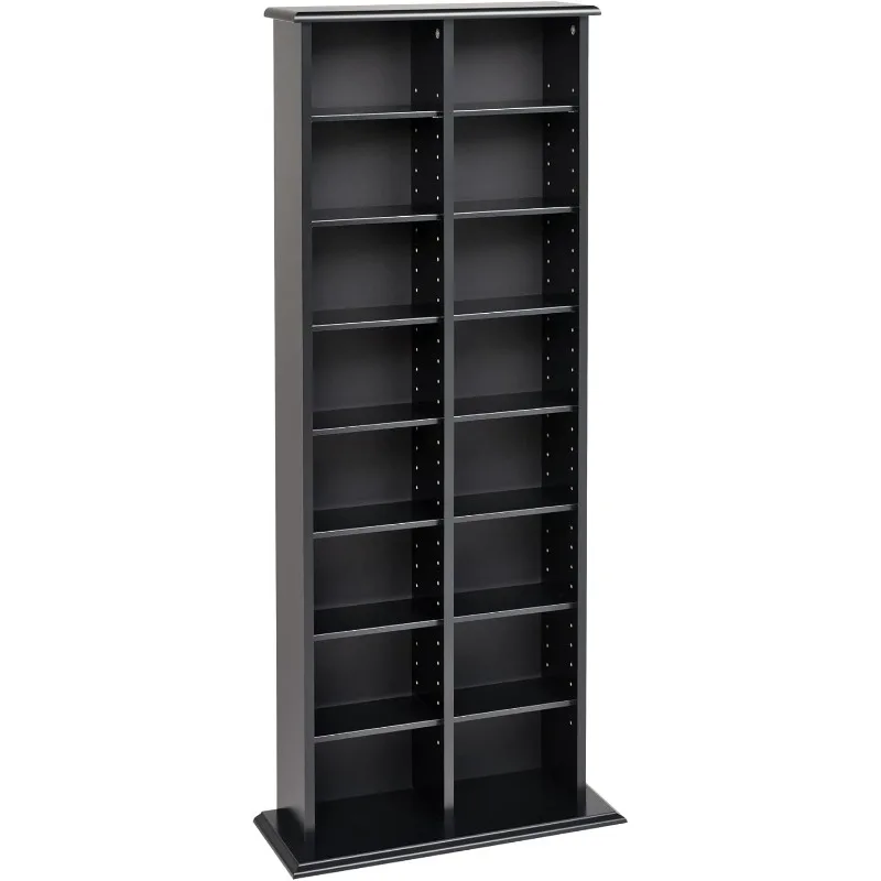 

2 Column Tall Cabinet Media Storage, 22" Wide, Black