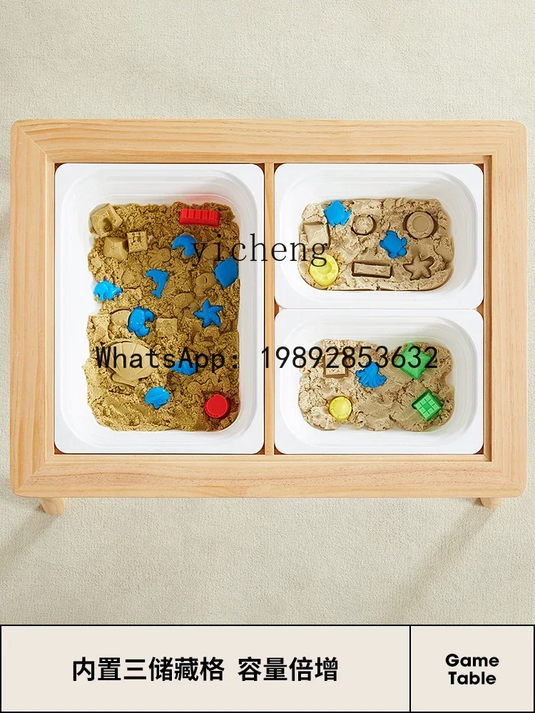 AG  Solid Wood  Multifunctional Building Block Table Painting Desk Baby Playing Water Sand Sensory Game Peanut Table