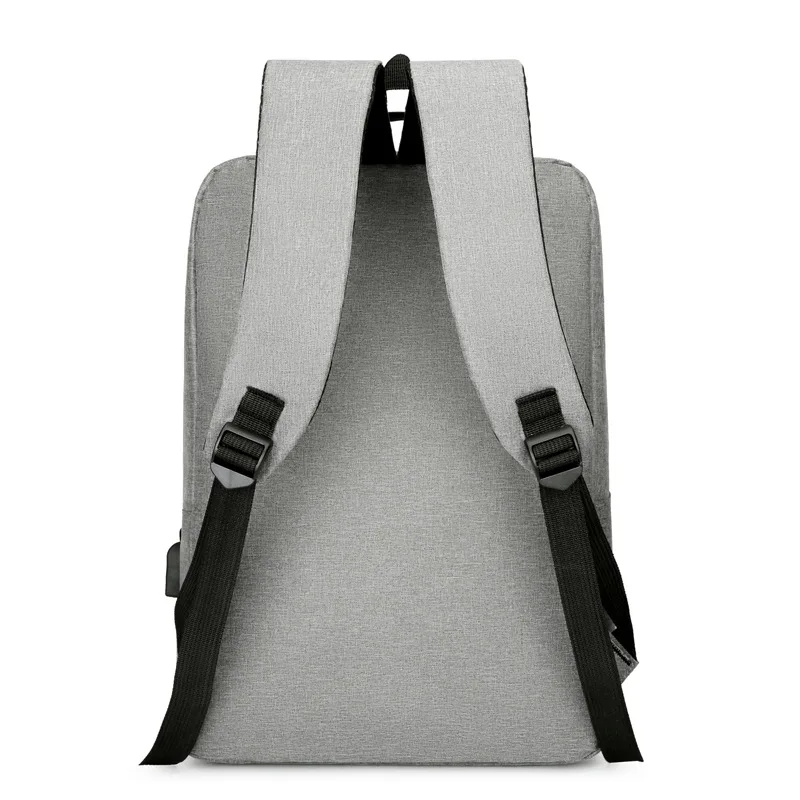 New Backpack Men's Business Computer Bag USB Interface Solid Color Large Capacity Wear-resistant Travel Bag Schoolbag Wholesale