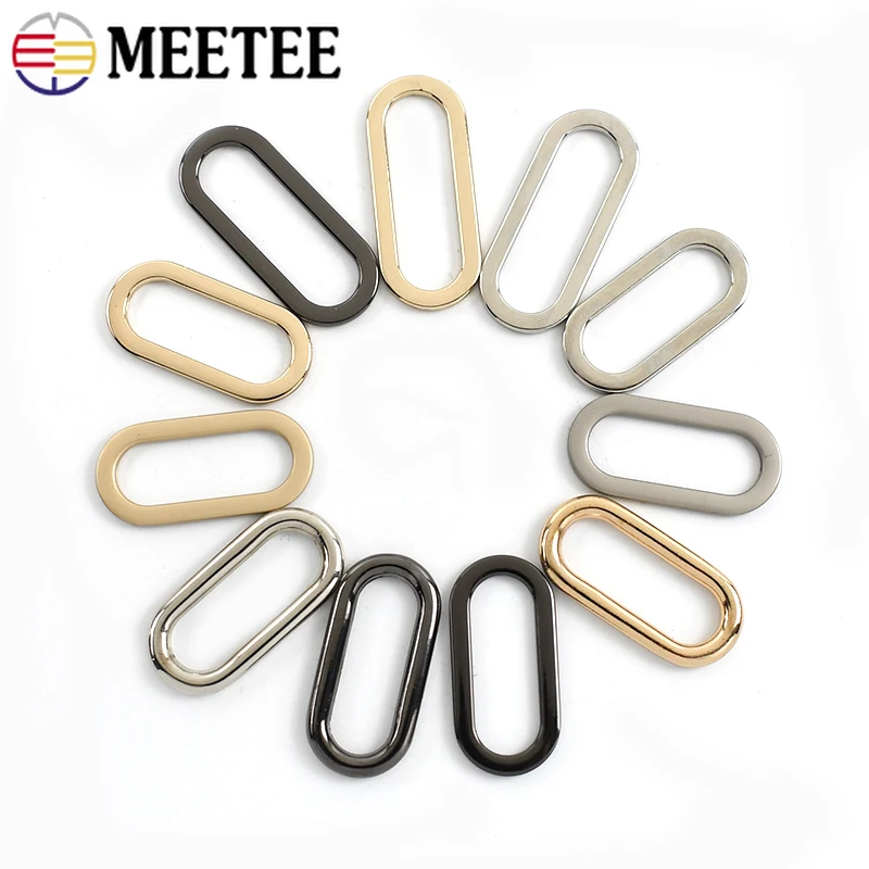 10Pcs 20-50mm Oval Metal Buckles Bag Strap O Ring Webbing Connect Clasp Dog Collar Rings Keychain Egg Button Hook Accessories