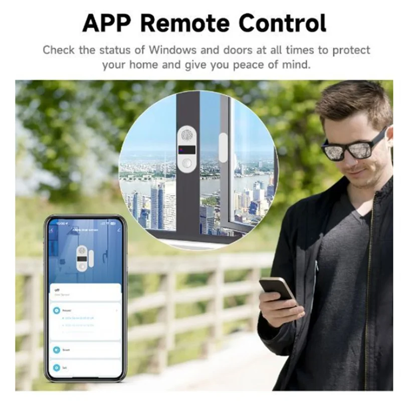 무선 홈 도어 창 센서 도난 보안 경보 시스템 열기 자기 도어 센서 130Db 보안 경보-TCE