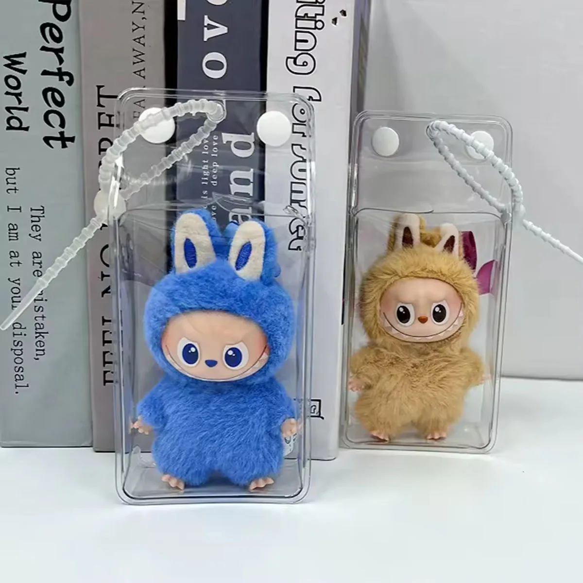 ﻿   【Без куклы】 Прозрачная сумка-дисплей для labubu 4.0 Love Series, модная пылезащитная сумка-дисплей, подвесная сумка, аксессуары для кукол