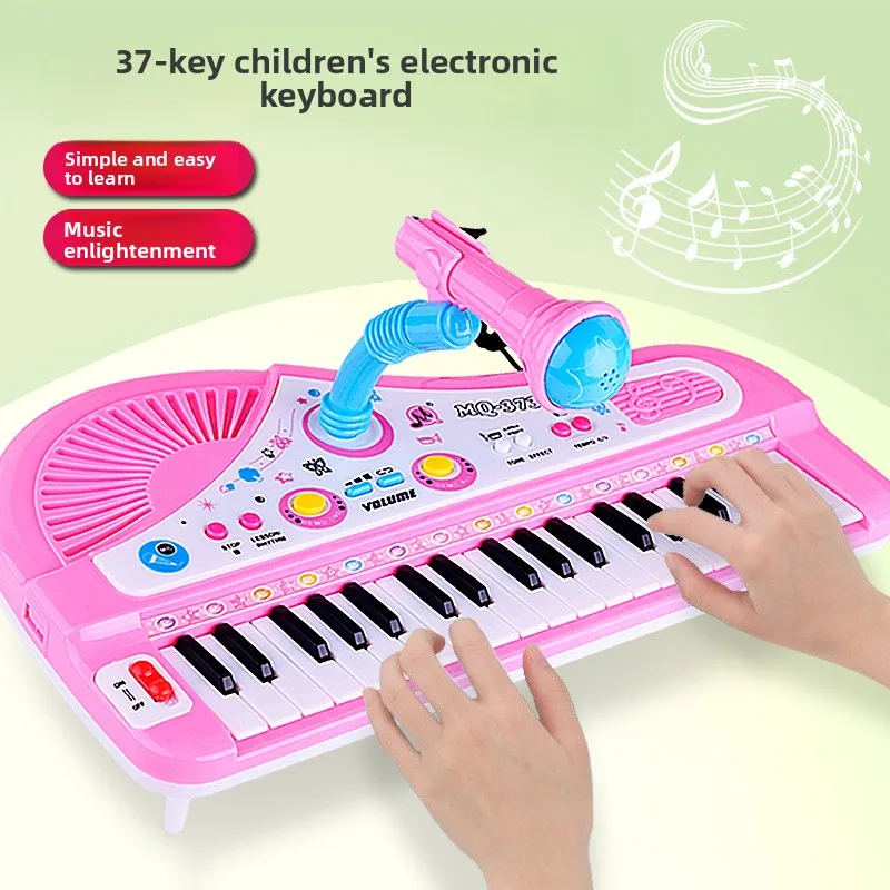 Elektronische piano met 6 toetsen, multifunctioneel en piano, vroege Eon-muziekinstrumentspeelgoed voor jongens en meisjes