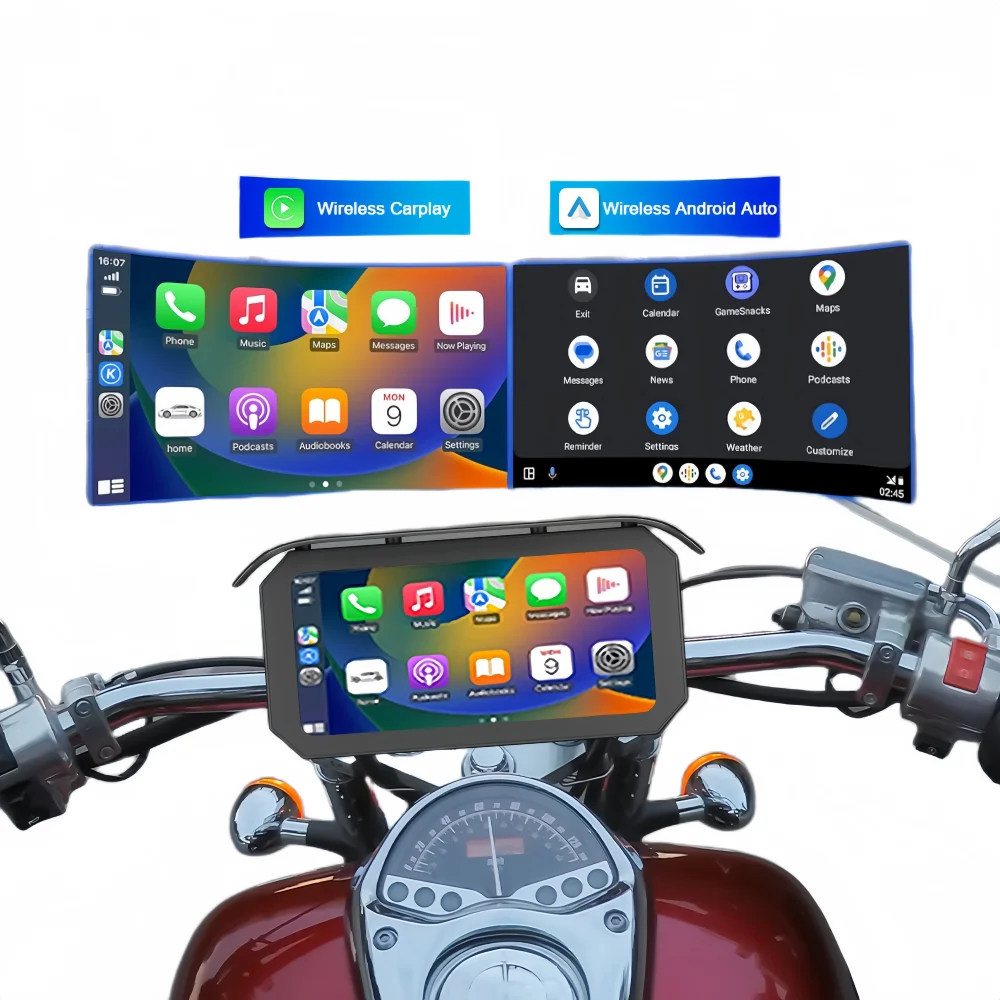 

6.25" IP67 Waterproof Motorcycle Wireless CarPlay/Android Auto Touch Screen Display CS92A
