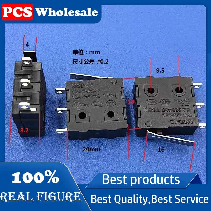 

MSD-03 High current 13A250VAC microswitch normally open and normally closed small travel limit switch