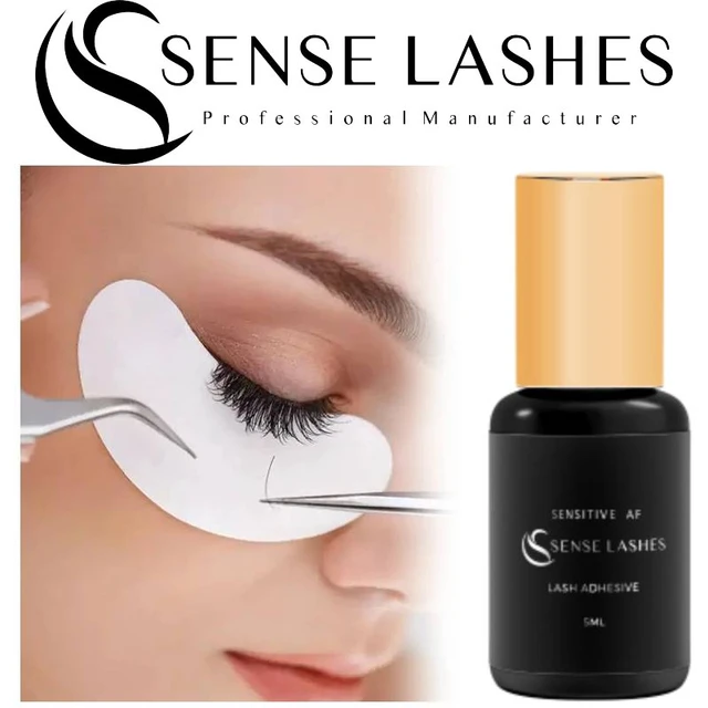 Klej do rzęs Sense Lashes 5ml, czas schnięcia 0,3-2 sekundy, trwałość 6-8 tygodni, niski zapach, wodoodporny, adhesivo extensiones de pestañas