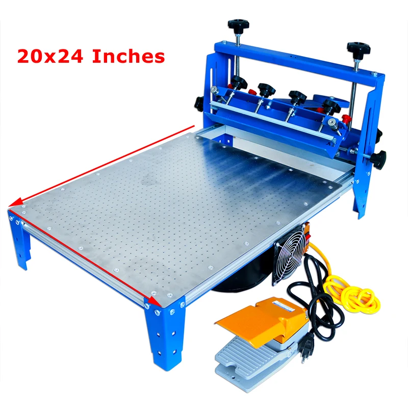 

Vacuum Screen Printing Press Micro-Registration 20x24 Inch Silk Screen Printing Machine with Stainless Steel Pallet
