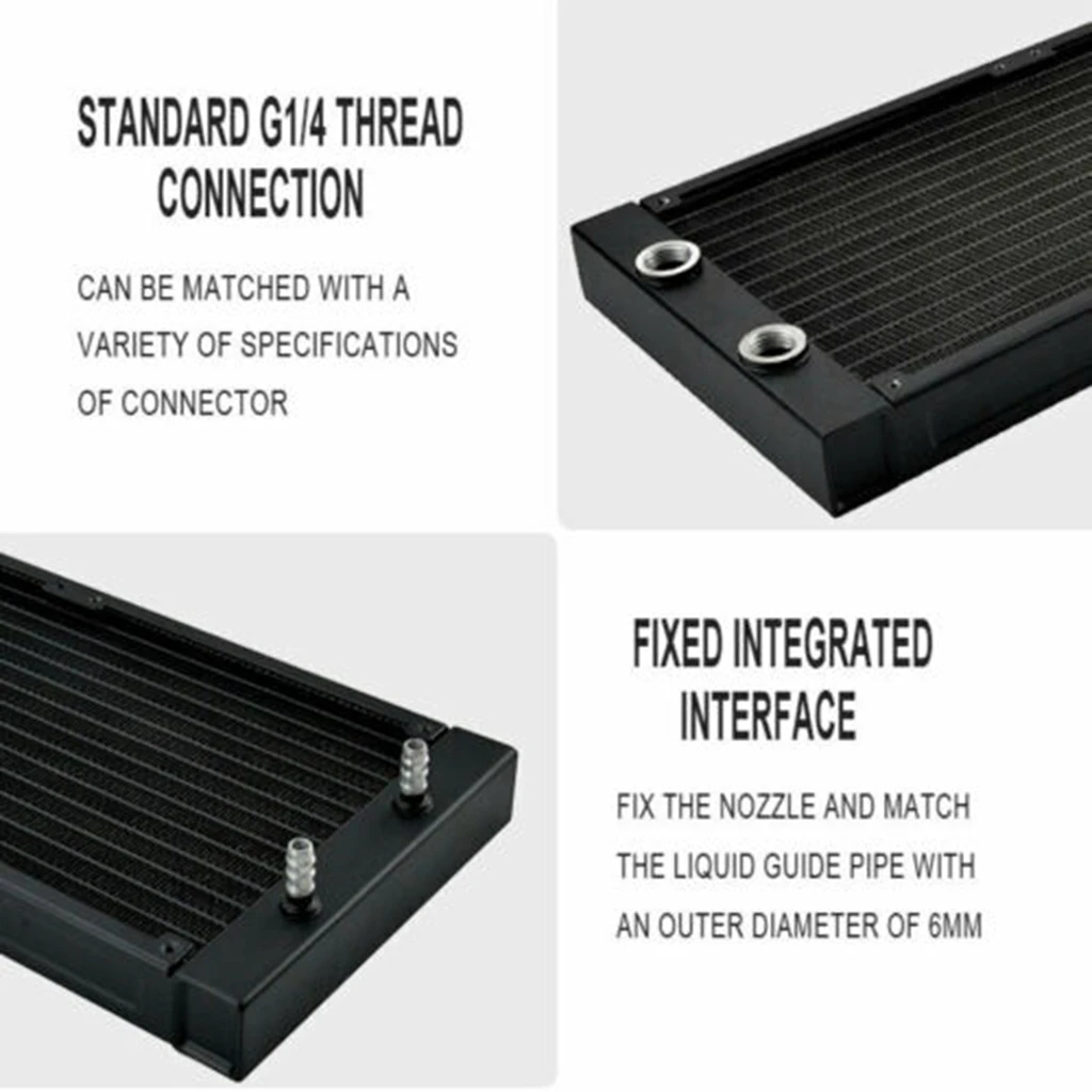 280mm Radiator Aluminum Heat Sink Black Computer Water Cooling Systems DIY