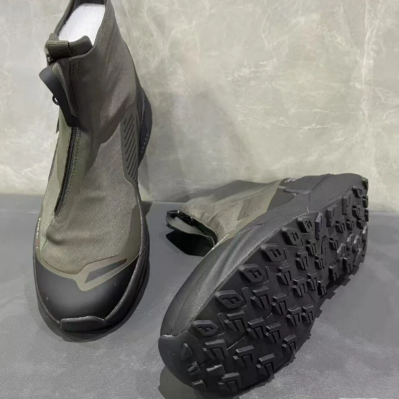 

2026 New Arrival Hiking Shoes Men Women Black Green Trekking Boots Unisex Anti Slip Trekking Shoes Couples Zipper Walking Shoes