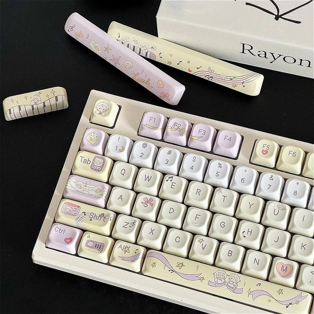 Lamb Pianist, Keycap 138 Keys EOA PBT Customized for Mechanical Gaming Keyboard Cap