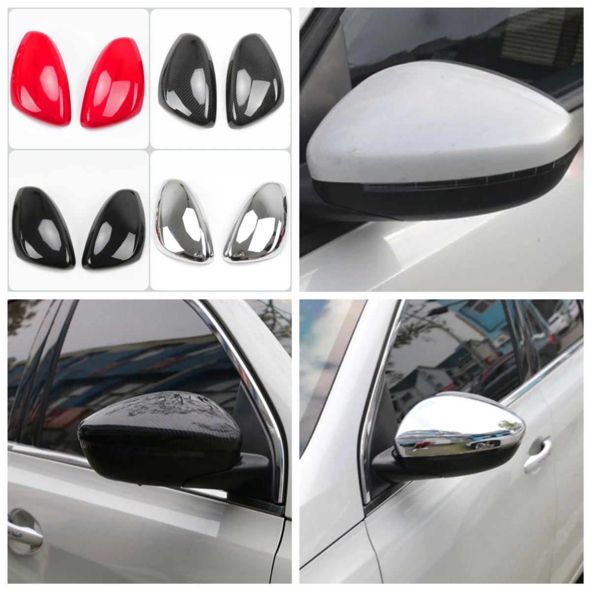 

ABS Chrome Rearview Mirror Protection Cover for Peugeot 2008 2014-2017 Rear View Mirror Anti-scratches Covers Sticker 2Pcs/Set
