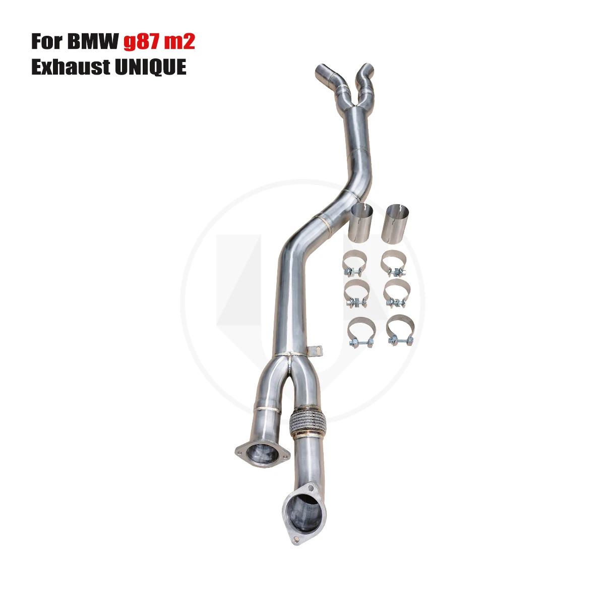 UNIQUE Exhaust Pipe Single Mid Pipe 89mm with Resonator for  BMW G87 M2 S58 3.0T SS304 Performance Exhaust Systems