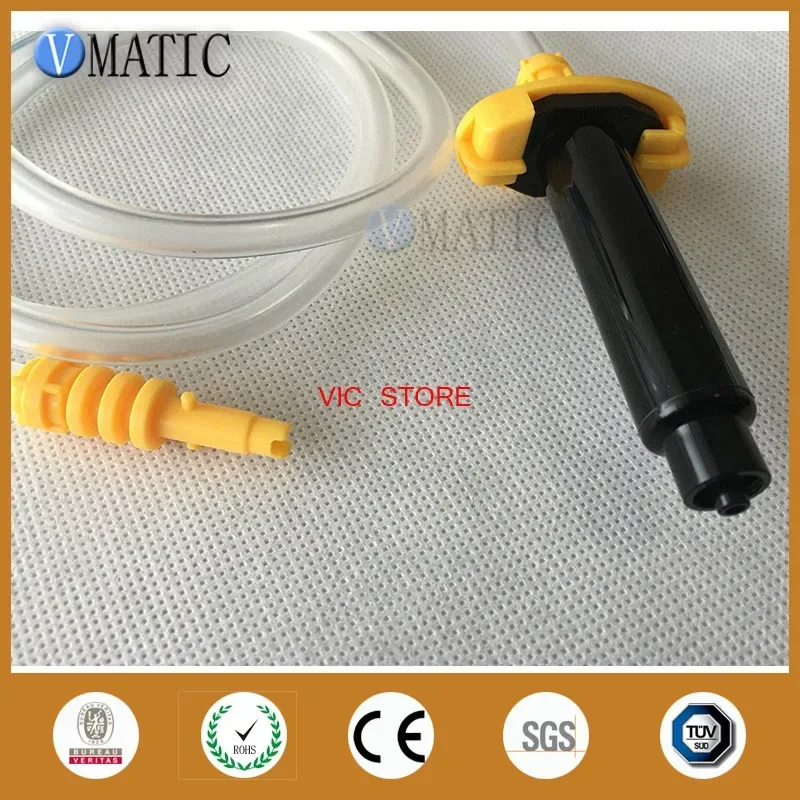 Free Shipping 5 Sets EFD 5cc/ml Pneumatic Syringe Barrel Valve Robot Adapter With Piston & Dispensing Needle Tip