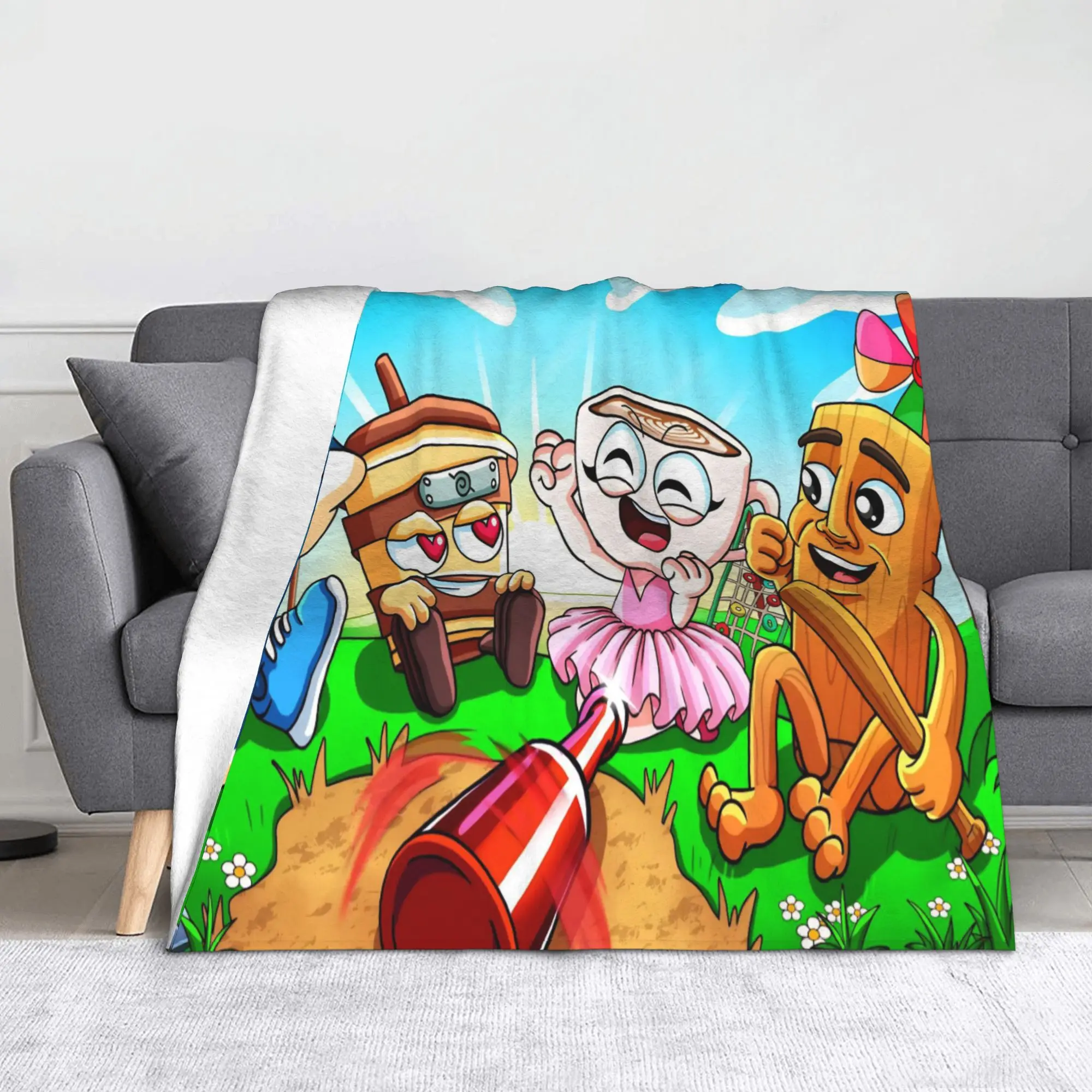 

Итальянское одеяло Brainrot Meme, коралловый флис, плюшевый текстильный декор, дышащие пледы Tung Sahur для кровати, уличные покрывала