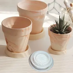 Plant Pot Base Breathable Tray Mold DIY Plaster Resin Coaster Round Plant Dish Drip Tray Concrete Casting Silicone Mold