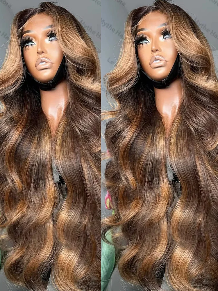 

P4/27 Highlight Blonde Ombre Body Wave 13x4 lace front human hair wig Brazilian Pre Plucked Colored For Black Women wigs