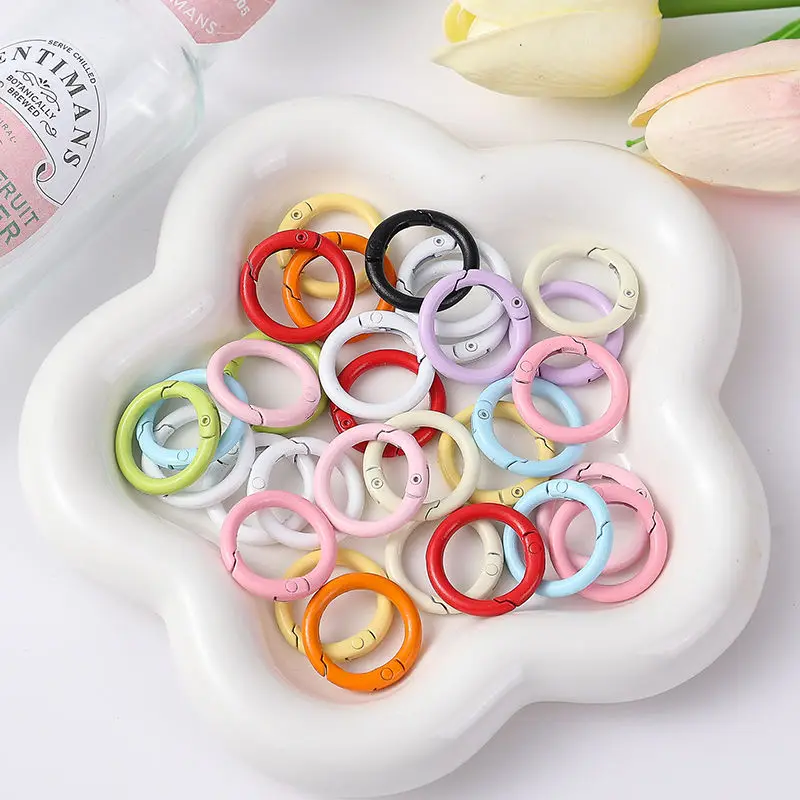 

33mm Colorful Macaron Alloy Replacement Rings for Labubu&All kinds of Dolls Snap Hook Opening and Closing Metal Ring