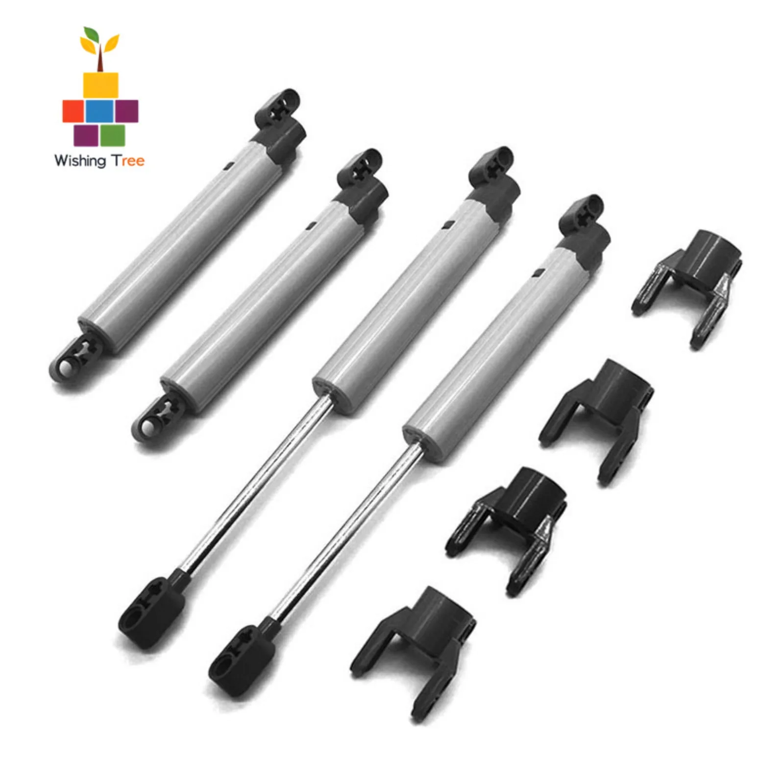 24PCS Grey Linear Actuator Push Rod 15L for Building Blocks MOC Technical Parts Compatible with 40918 61927 61904 61905 92693