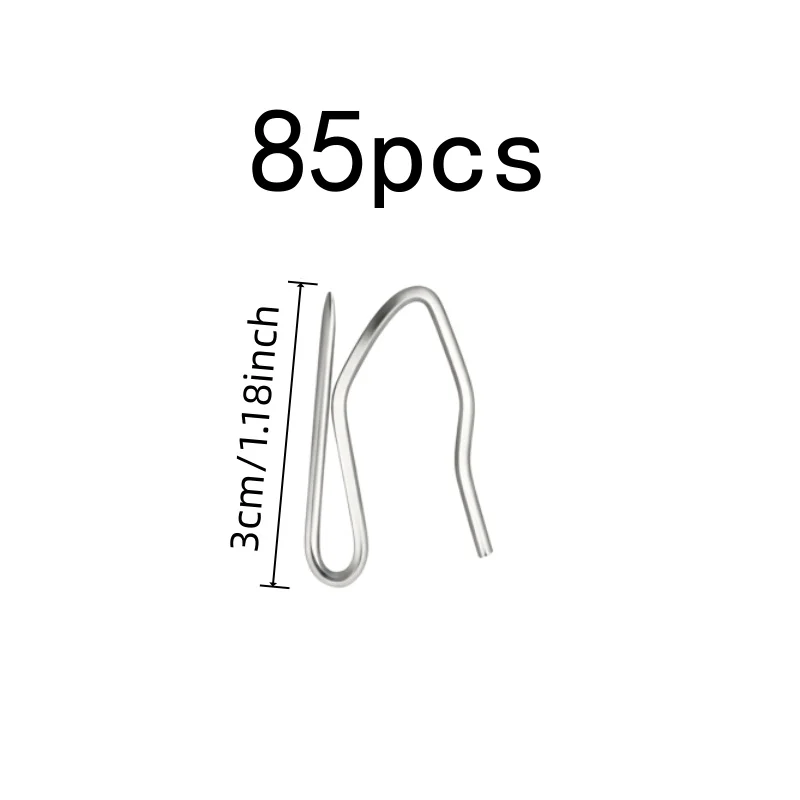 85 pcs 3cm S-Pin Drapery Hooks for Door Curtain Hanging, Rust Resistant Durable, Sharp Pointed Tip, Multipurpose