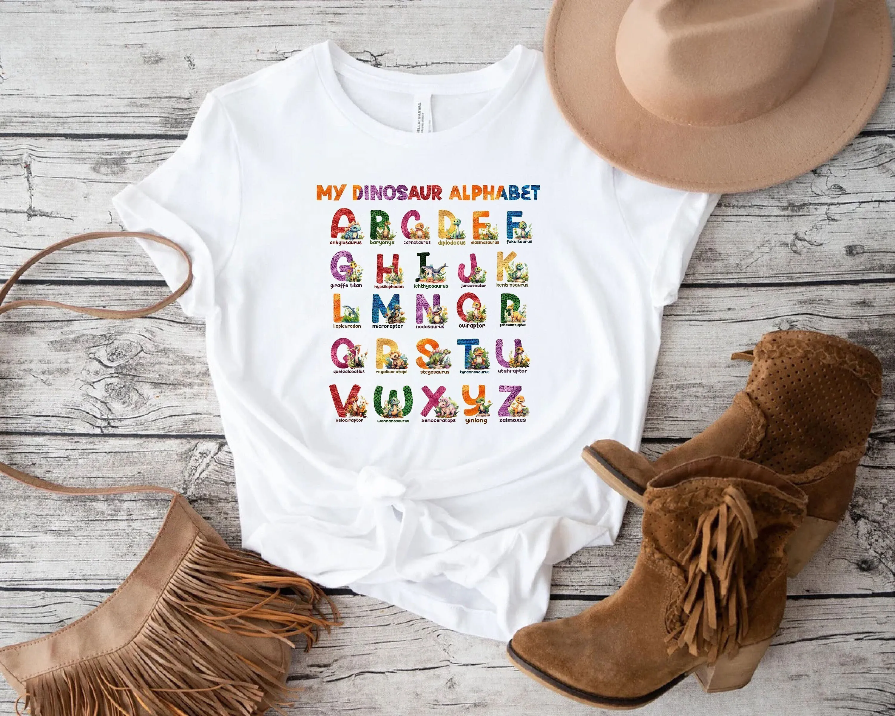 My Dinosaur Alphabet T Shirt Animals For Teachers Abc Back To School Kids Teacher