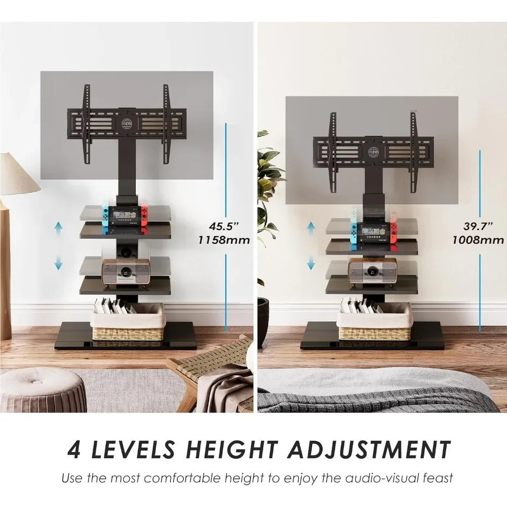 Tv-Standaard Iron Base Universele Vloer Tv Stand Swivel Tilt Mount Tv-Standaard Basis Voor 32-75 Inch Tvs Houder Voor Monitor Accessoires