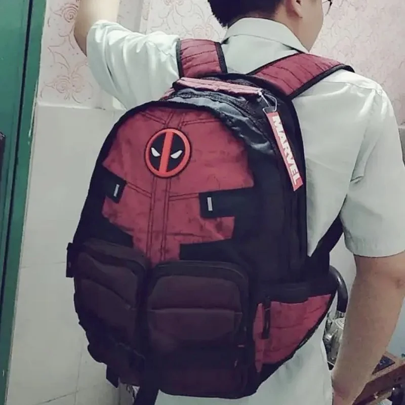 Marvel Anime Deadpool School Bag Hero Peripheral Creative Fashion Backpack Malestudent Personality Backpack Leisure Travel Bags