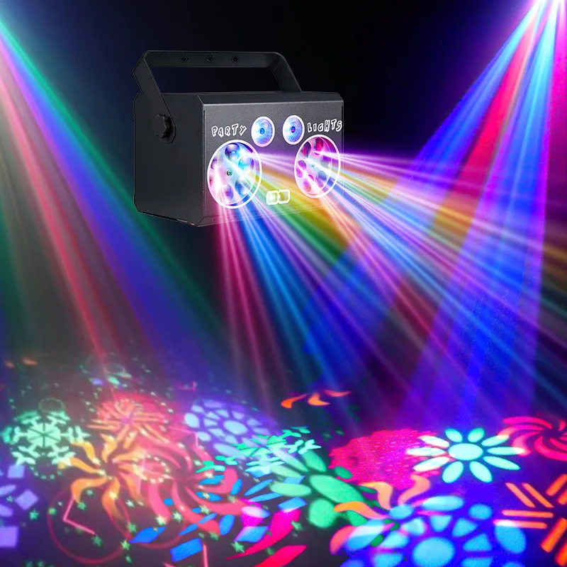 Disco Lights DJ Party Lights Remote Control Voice Activated DMX 512 Dynamic Effects Lights Christmas Home Decor Ambiance Lights