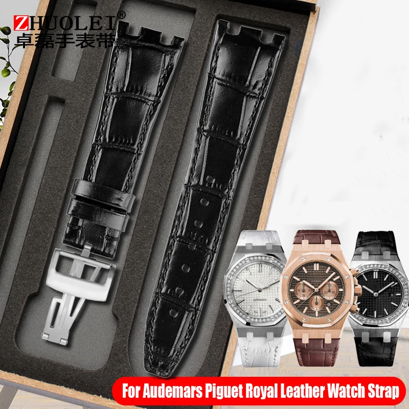 

For AP Audemars Piguet Royal Oak Offshore Men's and Women's Cow Leather Watchbands Cowhide Watch Strap 21MM 26MM 28MM Bracelet