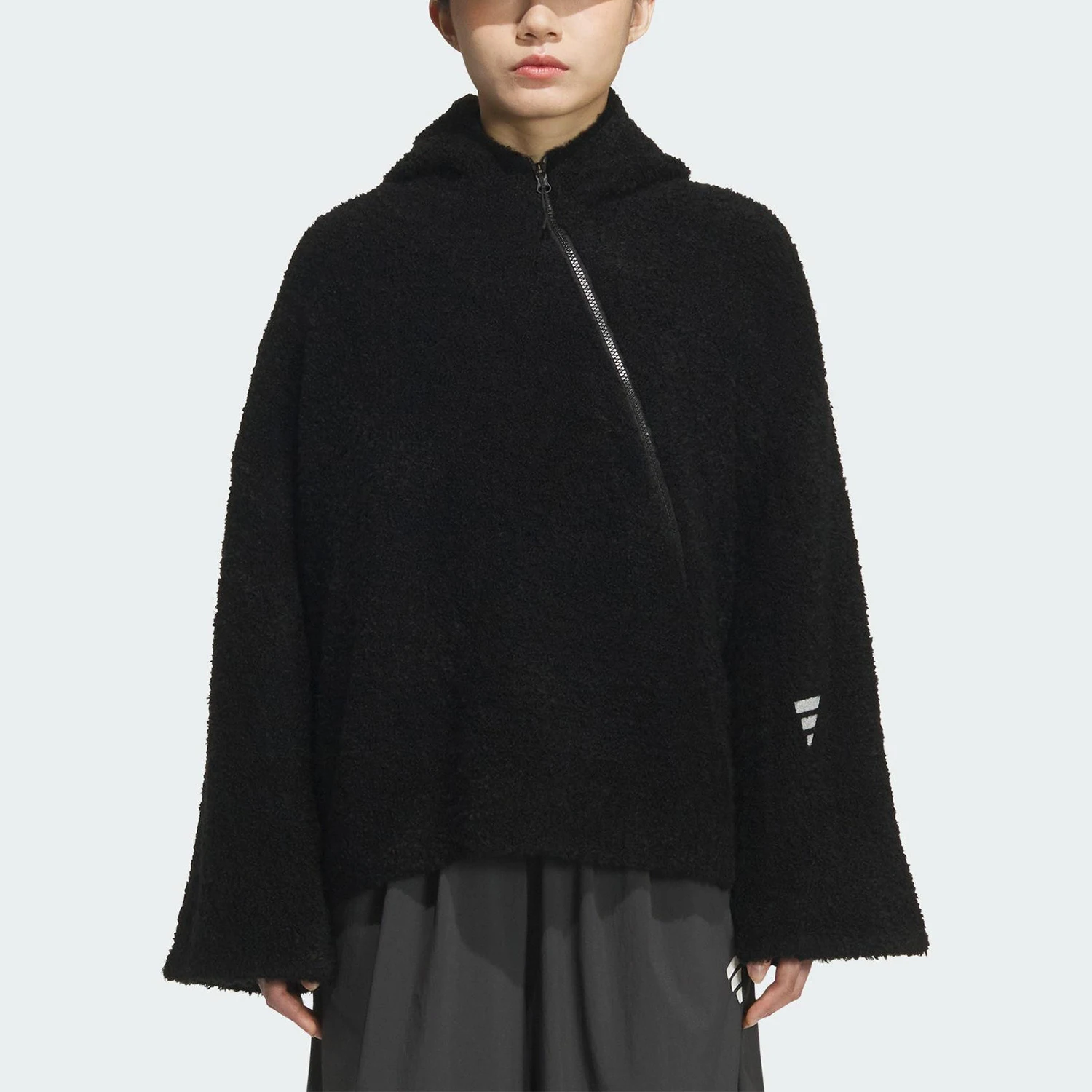 

Оригинальная осенняя женская теплая трикотажная куртка с капюшоном Adidas KC5784