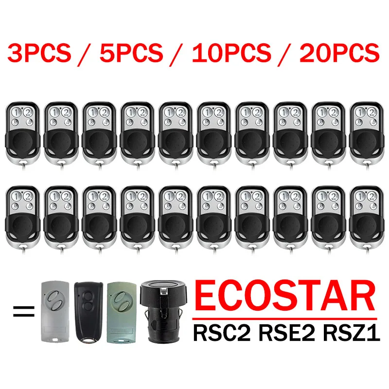 ECOSTAR RSC2 RSE2 RSZ1 433 Remote Control Garage Door Opener 433.92MHz Rolling Code Garage Remote Control 4 Buttons