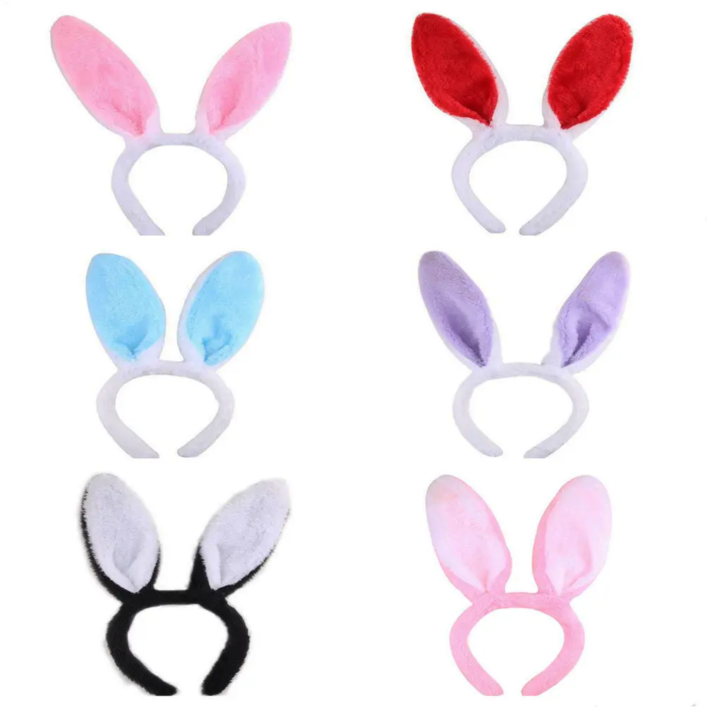6 Diademas de Conejo de Felpa Suave para Fiesta, Pascua, Boda, Disfraz de Cosplay, Diadema para Niños Pequeños y Adolescentes, Regalos