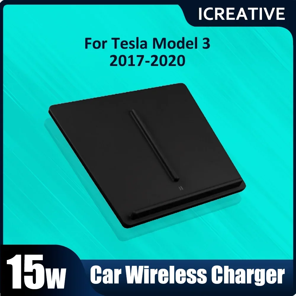 Wireless Charger for Tesla Model 3 2017 2018 2019 202010W Accessories Dual Phone Charging Pad Car Center Console Interior 2 USB