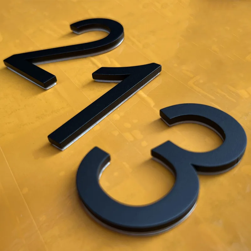 60mm Stainless Steel Number Stickers 0 To 9 Metal Self-adhesive Arabic Number Signs House Numbers For Doors Mailboxes Lockers