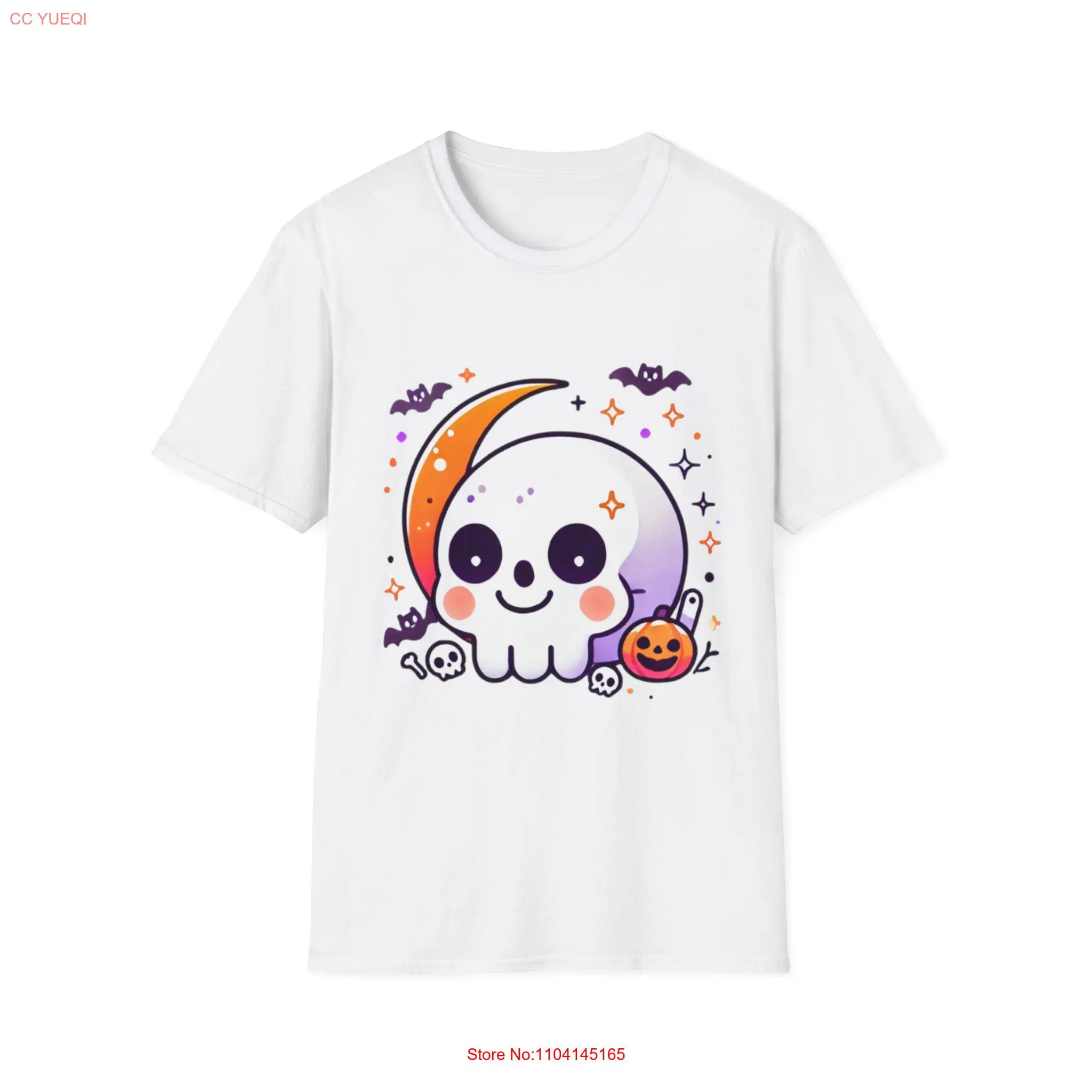 Cute And Spooky Halloween Spoke Skull Softstyle T Shirt long or short sleeves