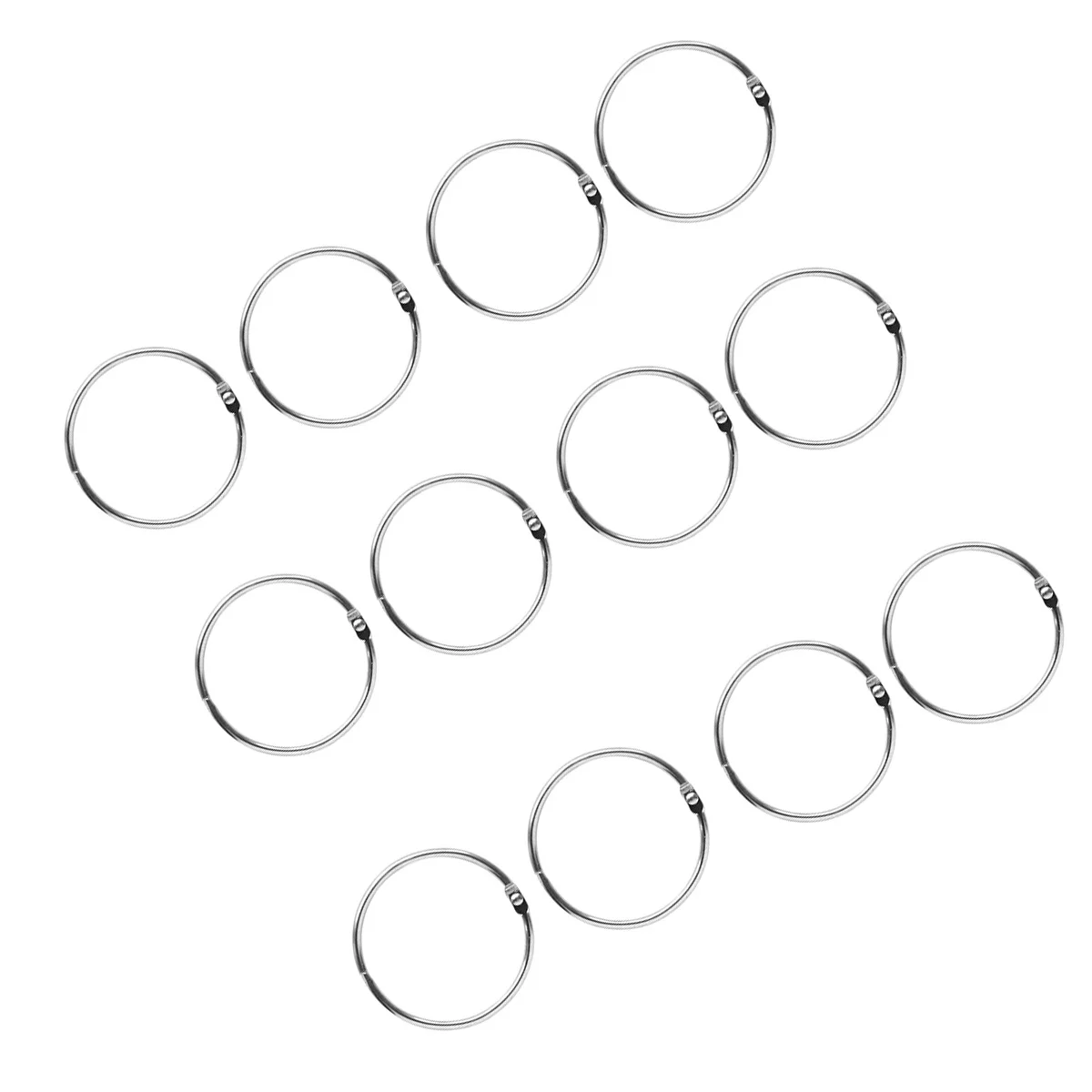 

12pcs Curtain Accessories Metal Snap Ring 50Mm Inner Diameter Silver Loose Leaf Binder For Clothes Drapes Keychain Multi-Purpose